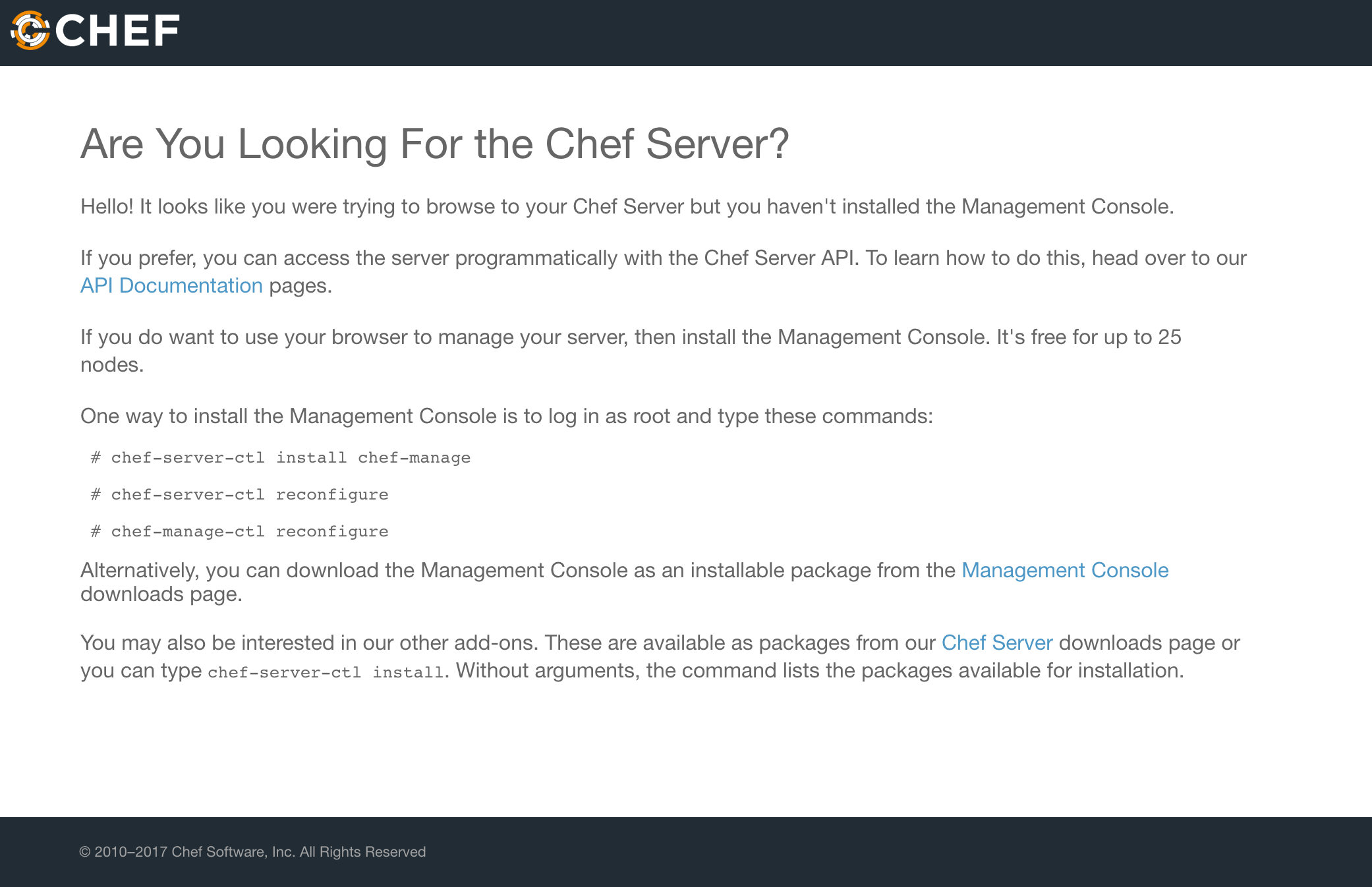 Empty Chef site